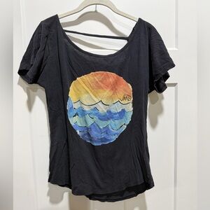 Vans Black Tee with Colorful Wave Graphic